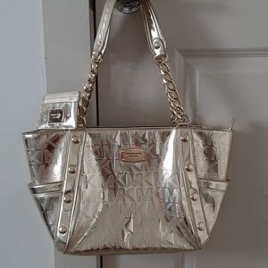 Michael Kors Delancy gold patent purse